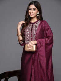 Thumbnail for women-ethnic-motifs-embroidered-regular-sequinned-kurta-with-trousers-&-with-dupatta