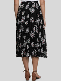 Thumbnail for Women Red & White Floral Printed A-Line Knee-Length Skirts