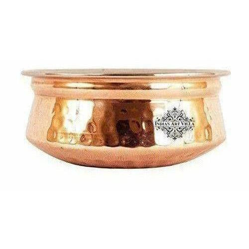 Steel Copper Handi Bowl Hammered Design Serving Dishes