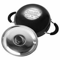 Thumbnail for Hard Anodised Deep Kadhai With Stainless Steel Lid