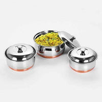Thumbnail for Stainless Steel Copper Bottom Multipurpose Cook & Serve Handi With Lid