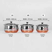 Thumbnail for Stainless Steel Copper Bottom Multipurpose Cook & Serve Handi With Lid