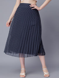 Thumbnail for Women Red & White Floral Printed A-Line Knee-Length Skirts