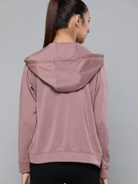 Thumbnail for Women Jet Black Solid Rapid-Dry Antimicrobial Running Jacket