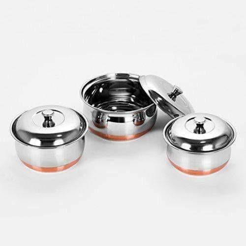 Stainless Steel Copper Bottom Multipurpose Cook & Serve Handi With Lid