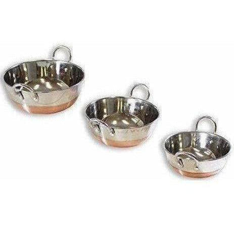 Stainless Steel Copper Bottom Kadhai with Handle