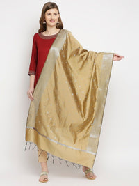 Thumbnail for Women Navy Blue & Silver-Toned Woven Design Dupatta