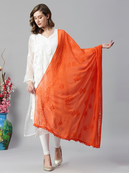 Embroidered Chiffon Dupatta