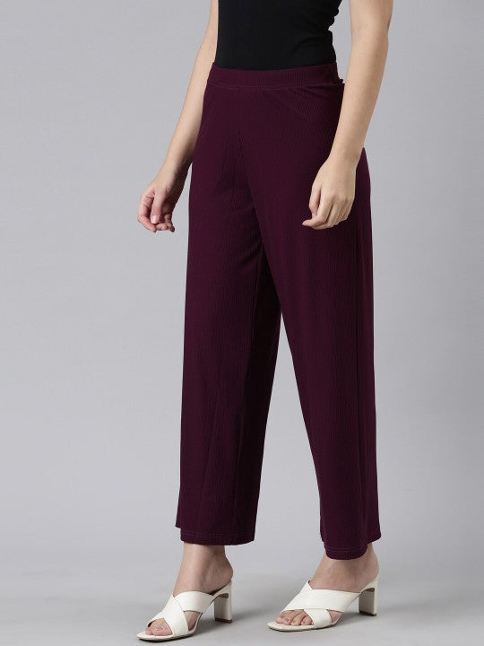 Women Black Knitted Palazzos