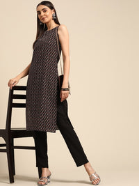 Thumbnail for Women Ethnic Motifs Printed Kantha Work Dobby Kurta