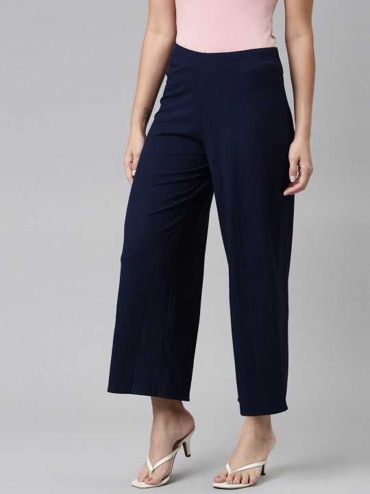 Women Black Knitted Palazzos