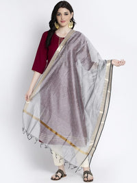 Thumbnail for Women Off White & Gold-Coloured Printed Dupatta