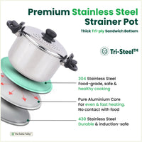 Thumbnail for Veggies Boiler Pot, Steamer Cooker, Induction & Gas, 1.08 Kg, 19cm, 3.5 L