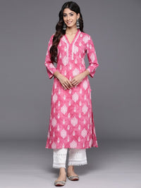 Thumbnail for women-ethnic-motifs-printed-cotton-kurta