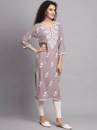 Thumbnail for Floral Embroidered Straight Kurta
