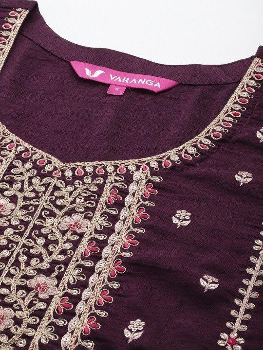 women-floral-embroidered-regular-kurta-with-trousers-&-with-dupatta