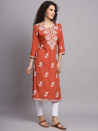 Thumbnail for Floral Embroidered Straight Kurta