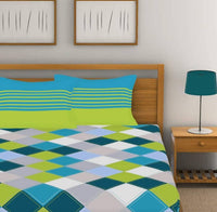 Thumbnail for vamika-printed-cotton-multicolor-latest-design-bedsheet-with-pillow-covers-(leoc_check_sg