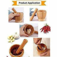 Thumbnail for Wooden Motar Pestle Set (Brown)