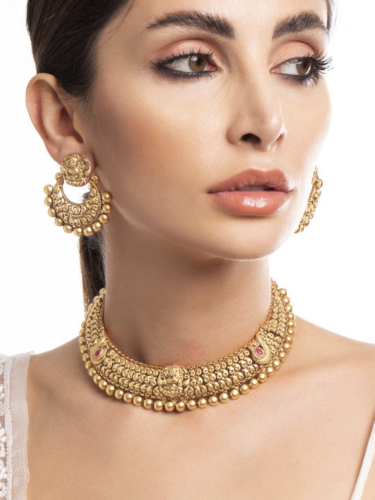 24K-Gold-Plated-Matt-Finish-Temple-Jewelry-Set