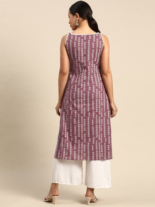 Women Ethnic Motifs Printed Gotta Patti Kurta