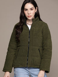 Thumbnail for the-lifestyle-co.-solid-reversible-sherpa-padded-jacket