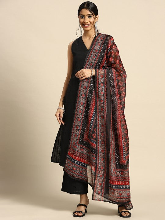 women-black-ethnic-motifs-pure-cotton-kurta-with-palazzos-&-dupatta