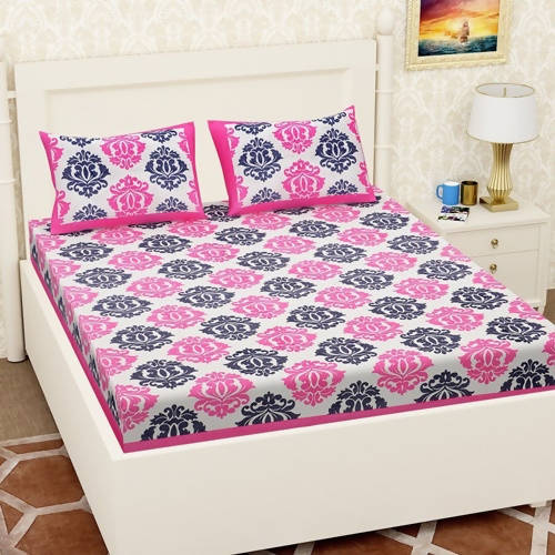 vamika-printed-cotton-white-&-pink-flower-design-bedsheet-with-pillow-covers-(leoc_ppnkc_p