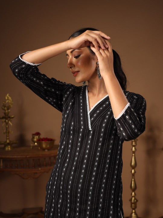 women-woven-design-striped-straight-kurta