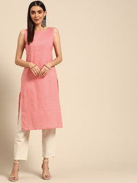 Thumbnail for Women Ethnic Motifs Printed Kantha Work Dobby Kurta