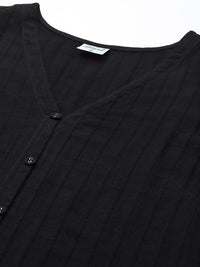 Thumbnail for women-black-ethnic-motifs-pure-cotton-kurta-with-palazzos-&-dupatta
