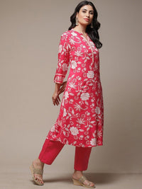 Thumbnail for mandarin-collar-floral-printed-a-line-kurta
