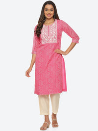 Thumbnail for women-ethnic-motifs-printed-thread-work-kurta