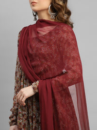 Thumbnail for women-floral-printed-floral-anarkali-kurta-with-dupatta