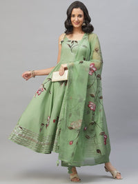 Thumbnail for Women Floral Printed Kurta with Trousers & With Dupatta