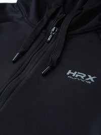 Thumbnail for women-jet-black-solid-rapid-dry-antimicrobial-running-jacket