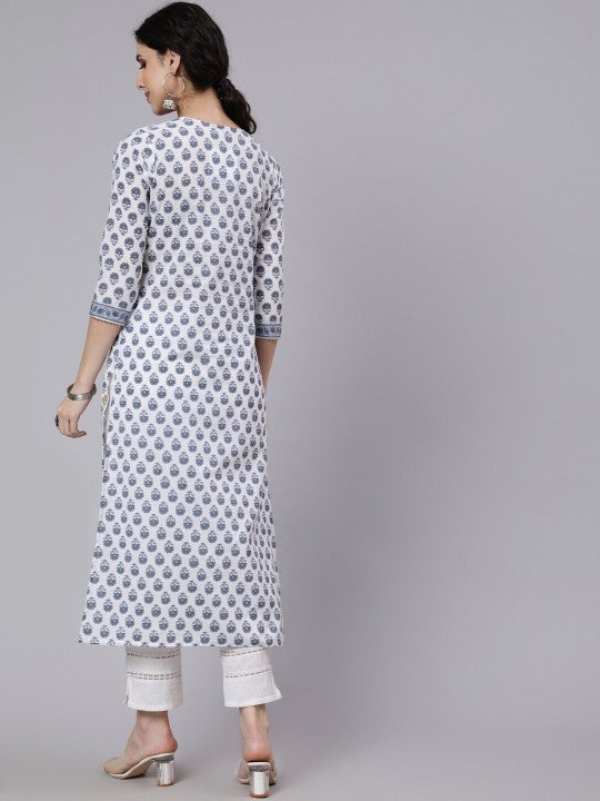 women-off-white-printed-straight-kurta-with-three-quarter-sleeves