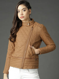 Thumbnail for Women Black Solid Puffer Jacket