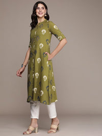 Thumbnail for women-ethnic-motifs-printed-sequinned-cotton-kurta
