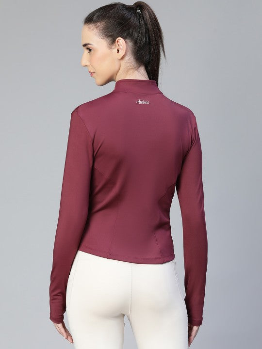 Women Geometric Lightweight Crop Training or Gym Sporty Jacket