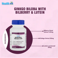 Thumbnail for Healthvit Ginkgo Biloba Billberry And Lutein Capsules