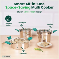 Thumbnail for Veg Steaming Set, 3 Pots, 21cm