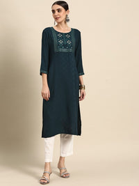 Thumbnail for Women Pink Ethnic Motifs Yoke Design Kurta