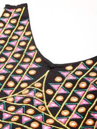 Thumbnail for embroidered-mirror-work-ready-to-wear-lehenga