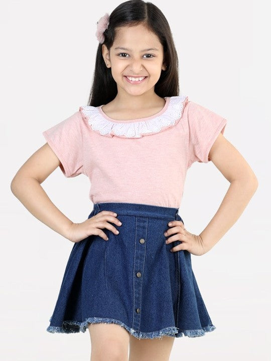 girls-denim-flared-knee-length-skirts