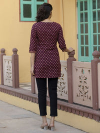Thumbnail for Women Maroon Printed Tunic