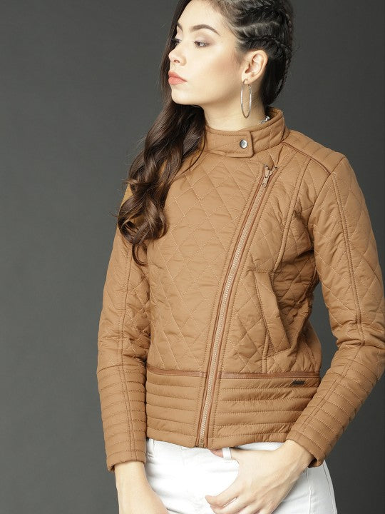 Women Black Solid Puffer Jacket