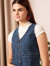 Thumbnail for crop-cotton-denim-jacket