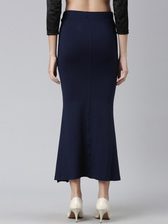 Side Slit High-Rise Stretchable Viscose Saree Skirt