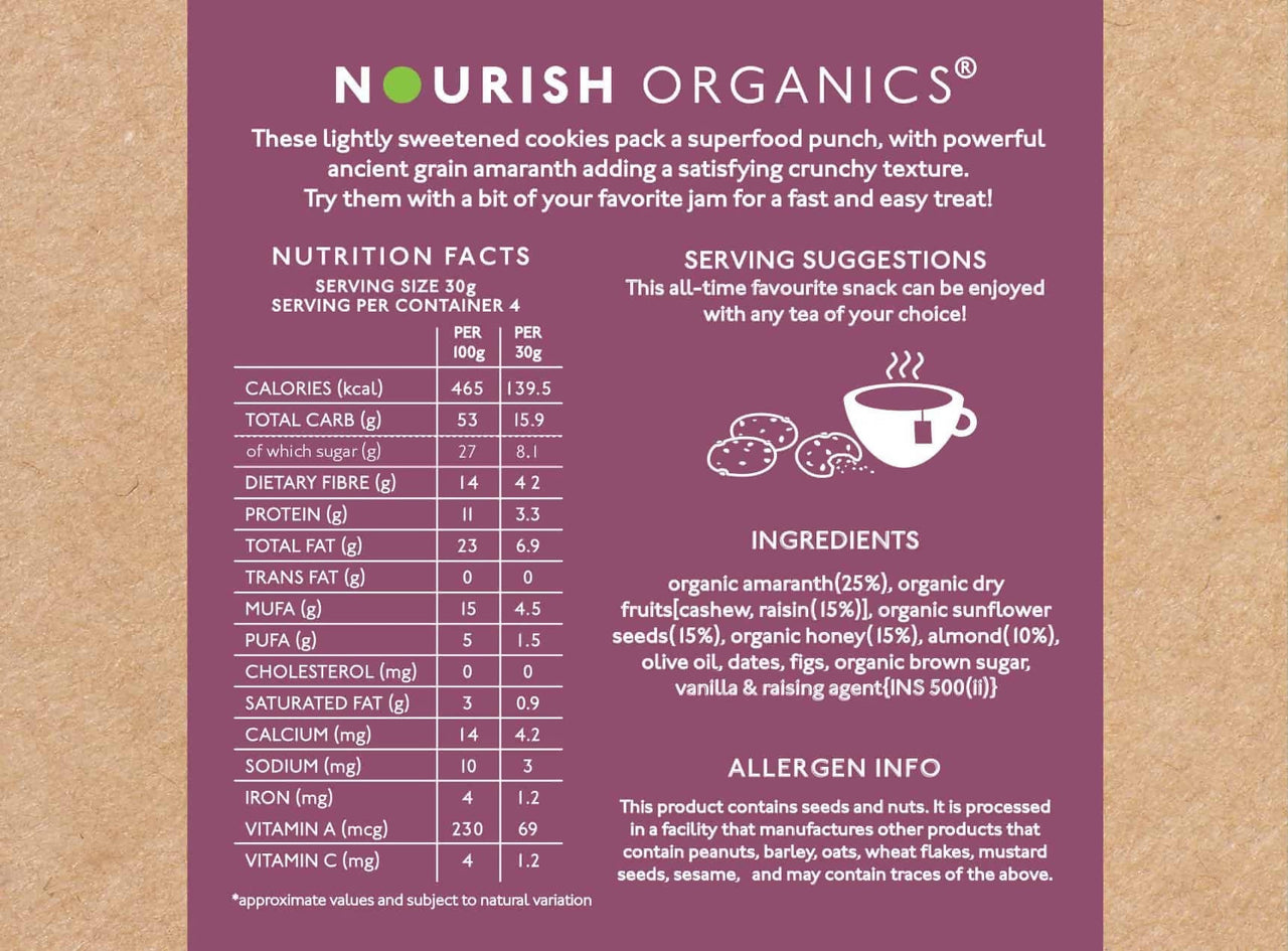 Nourish Organics Fig Amaranth Cookies